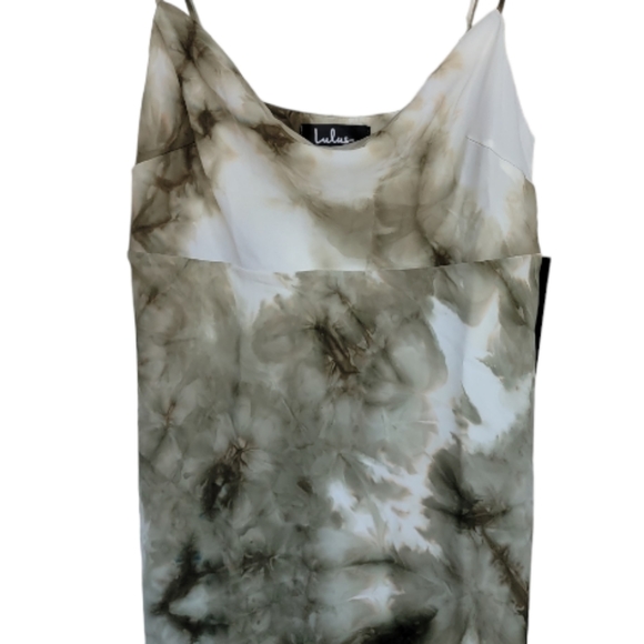 NWT Lulu’s Cool Vibes Mini Slip Dress Tie Dye Cowl Neck - Picture 7 of 9
